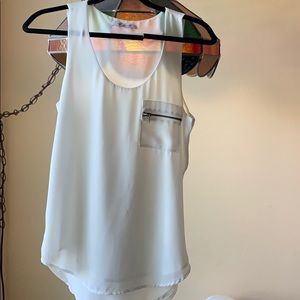 Large White sheer tank top blouse
